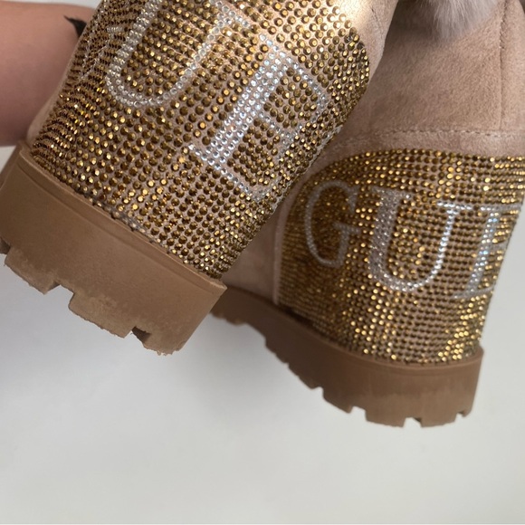 GUESS Womens Paulie Lug Sole Wedge Booties - Camel size 6 - Picture 13 of 13